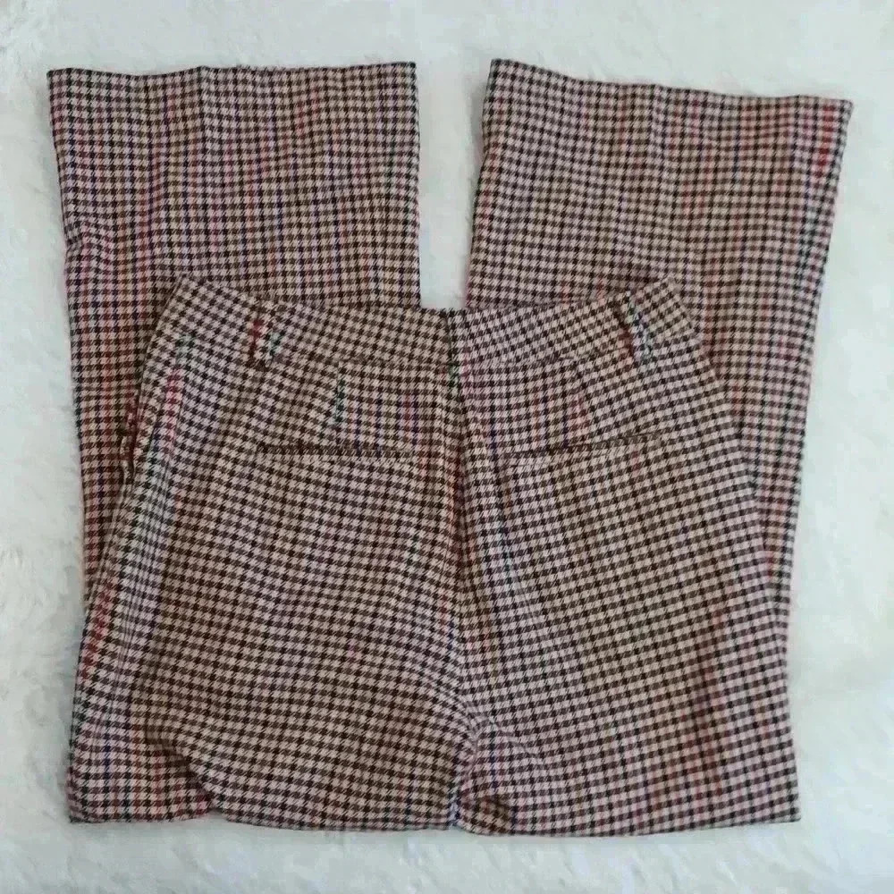 Boden Red and White Checkered Flare Pants - Picture 4 of 7